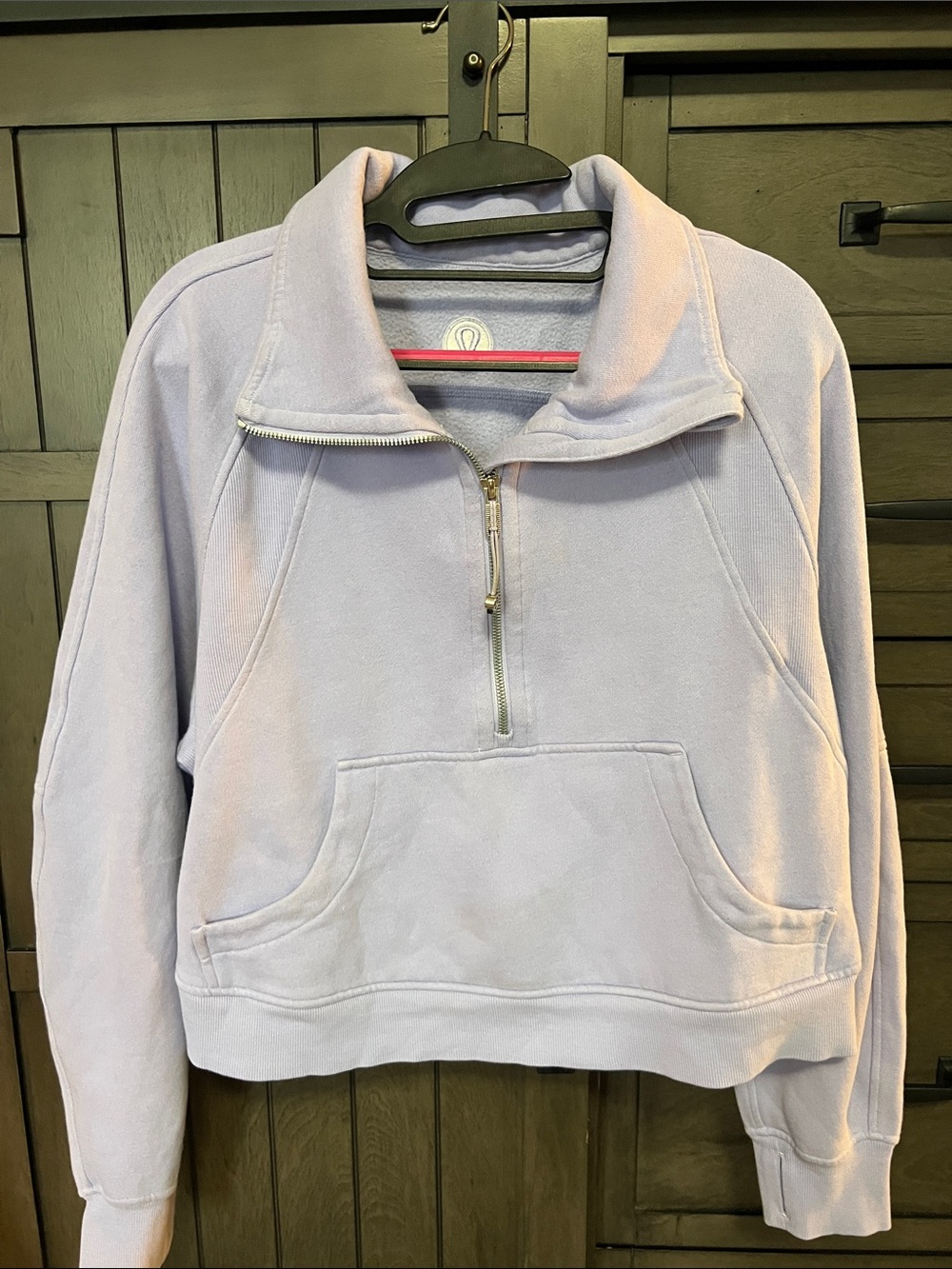 lululemon athletica half zip light lavender